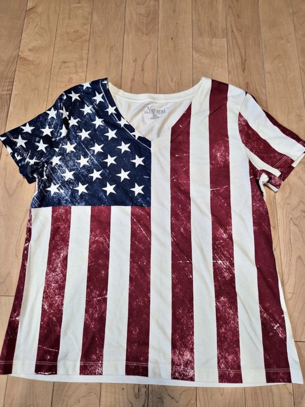 Natural Reflections American Flag Short Sleeve Tee Red White